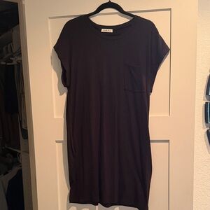 Black T-Shirt Dress with Pocket